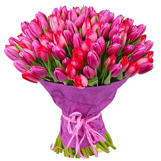 Pembe Rüya Lale Bahçesi - 101 adet - Premium Çiçek