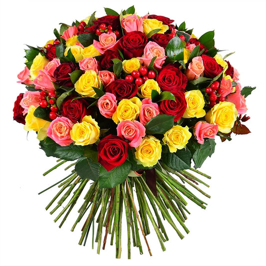 Renk Senfonisi Gül Buketi - 101 adet - Premium Çiçek